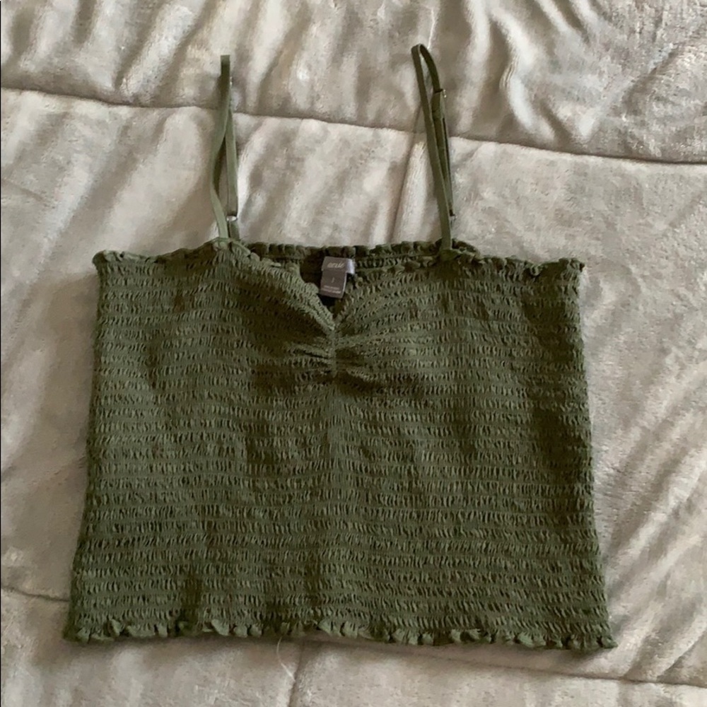 Aerie Army Green Cropped Tank Top